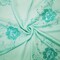 Aqua-Silver Nylon Embroidered Floral Sequined Scallop Chiffon Woven Fabric By the Yard